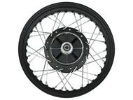 Koło 15" x 3,00 (felga) - JUNAK M12 Vintage 125 (tył, stalowe, szprychowe, hamulec tarczowy, czarny mat)
