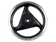 Koło 12" x 2,50 (felga) - LONGJIA CAPER, KINGWAY FONERO i inne skutery z silnikiem czterosuwowym GY6 50/80cm3 (tył, aluminiowa, czarna, 19 frezów)