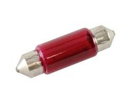 Żarówka 12V  5W - C5W, SV8,5 (rurka 10x36mm) czerwona BOSMA
