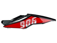 Osłona pod siedzenie JUNAK 906 (obudowa, pokrywa boczna) lewa, czarno-czerwona, logo białe