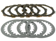 Tarcza sprzęgła do  silnika YX140, YX150, W063, W150 - 140/150cm3 + przekładki (komplet, 5 tarcz i 4 przekładki) - do motocykli typu Pit Bike, Dirt Bike, Cross (RXF, RFN, RFZ, MRF, YCF, KAYO)