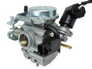 Gaźnik GY6  50 4T (E4/E5) - do skuterów ROMET, JUNAK, BARTON, PEUGEOT, SYM i innych z silnikiem 4T 50cc w wersji Euro 4/5 - gardziel 20,0mm, przepustnica Ø21mm, ssanie automatyczne (Dellorto SVB18)