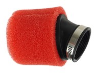 Filtr powietrza gąbkowy WALEC CZERWONY - łącznik wygięty 45° ø48mm do ø50mm