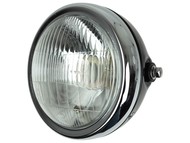 Lampa przednia JUNAK 902, 121 (E5) czarna z ramką chrom