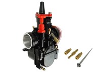 Gaźnik motocyklowy 125-200cm3 - gardziel 26,0mm, ssanie ręczne (Keihin PWK28) - Honda, KTM, Kawasaki, Suzuki, Yamaha i inne 125/200cc + dodatkowe dysze, czarny