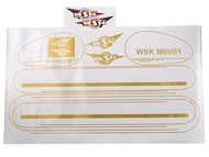 Naklejka WSK M06 B1 - komplet naklejek i szparunków na cały motocykl, złote