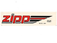 Naklejka ZIPP 17x3,5 czerwono-srebrno-czarna