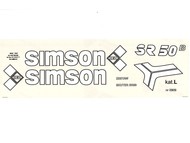 Naklejka SIMSON SR50 biało-czarna (komplet na cały pojazd)