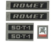 Naklejka ROMET 50T-1 srebrno-czarna (komplet na cały pojazd)