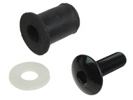 Śruba montażowa  M5 do owiewek - komplet z tulejką gumową i podkładką (gwint M5 / długość 15mm/18mm / na klucz imbusowy) - czarna