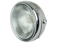 Lampa przednia do motocykli uniwersalna 6,5' chrom (żarówka Ba20d)