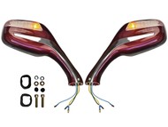 Lusterko do ZIPP Quantum, MOTOBI Sowa, BARTON Falcon, Huragan, ROMET RXL, JONWAY N.A.125 z kierunkowskazami, czerwono-srebrne (para), śruby M8 P+P