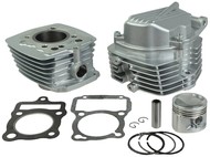 Cylinder 156FMI, CG125 - 125cm3, Ø56,40mm, sworzeń 15mm, srebrny - do motocykli Romet, Barton, Junak, Zipp (zestaw z kompletną głowicą)