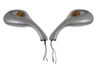 Lusterko do ZIPP Quantum, MOTOBI Sowa, BARTON Falcon, Huragan, ROMET RXL, JONWAY N.A.125 z kierunkowskazami,  srebrne (para), śruby M8 P+P