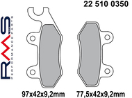 Klocki hamulcowe RMS 22 510 0350 (FA197, MCB663) - DAELIM Roadwin; HONDA CBF, VT, XL; KYMCO Agility, Agility City, B&W, Dink, Grand Dink, Like, People, Movie, Sent, Spacer, Super 9, Top Boy, Zing
