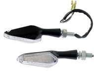 Kierunkowskaz uniwersalny W-1336 LED, wielobok, czarno/biały, metalowa obudowa (komplet, prawy+lewy)