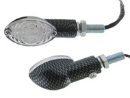 Kierunkowskaz uniwersalny W-1327 LED, owalny, carbon/biały (komplet, prawy+lewy)