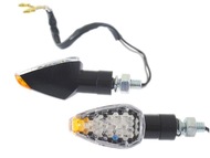 Kierunkowskaz uniwersalny W-1331 LED, trapezowy, czarno/biały (komplet, prawy+lewy)