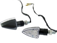 Kierunkowskaz uniwersalny W-1332 LED, stożkowy, carbon/biały (komplet, prawy+lewy)