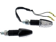 Kierunkowskaz uniwersalny W-1338 LED, stożkowy MINI, czarno/biały (komplet, prawy+lewy)