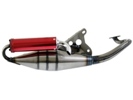 Tłumik APRILIA SR50, Area, Guliver, Rally, Scarabeo, Sonic; BETA ARK, Quadra; ITALJET Dragster, Formula; MALAGUTI Centro, Ciak, F10, F12, F15 - z silnikiem MINARELLI horizontal 50 2T - tuning, czerw.